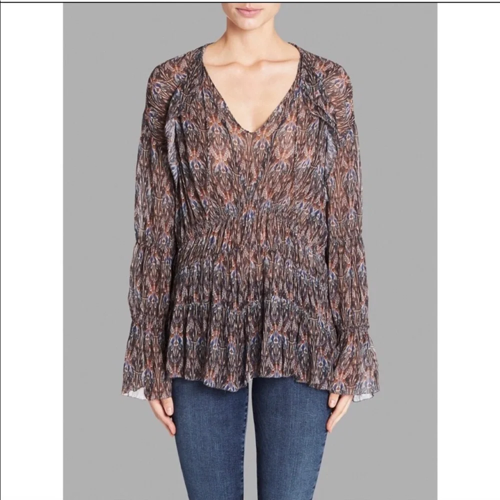IRO Janie Printed Ruffle Blouse - Picture 7 of 9